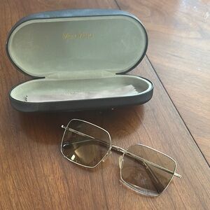MaxMara gold square sunglasses + case